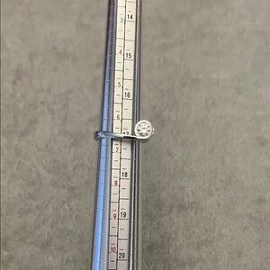 Modernist Sterling Silver CZ Ring